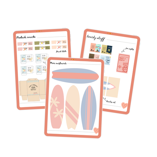 Free Beach Club Summer Dollhouse Printables | Bitsy World Play
