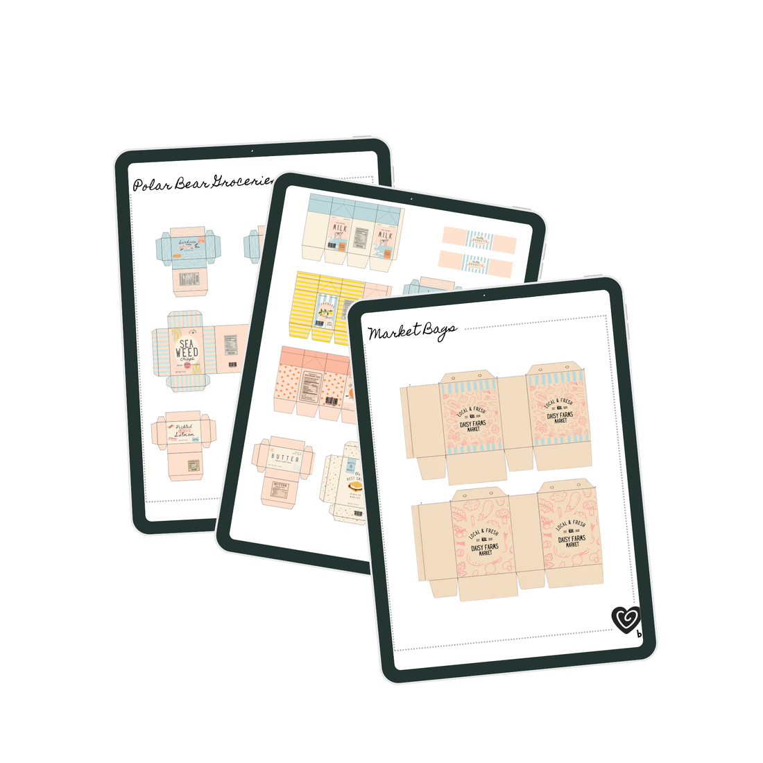 Mini Grocery Bags for Dollhouse Play (Free Printable)